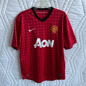 Nike Red and Black Checkered Men's Jersey